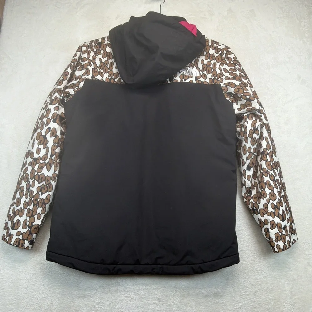 The North Face Girls Snowquest Plus Ski Jacket L 14/16 Leopard DryVent Insulated